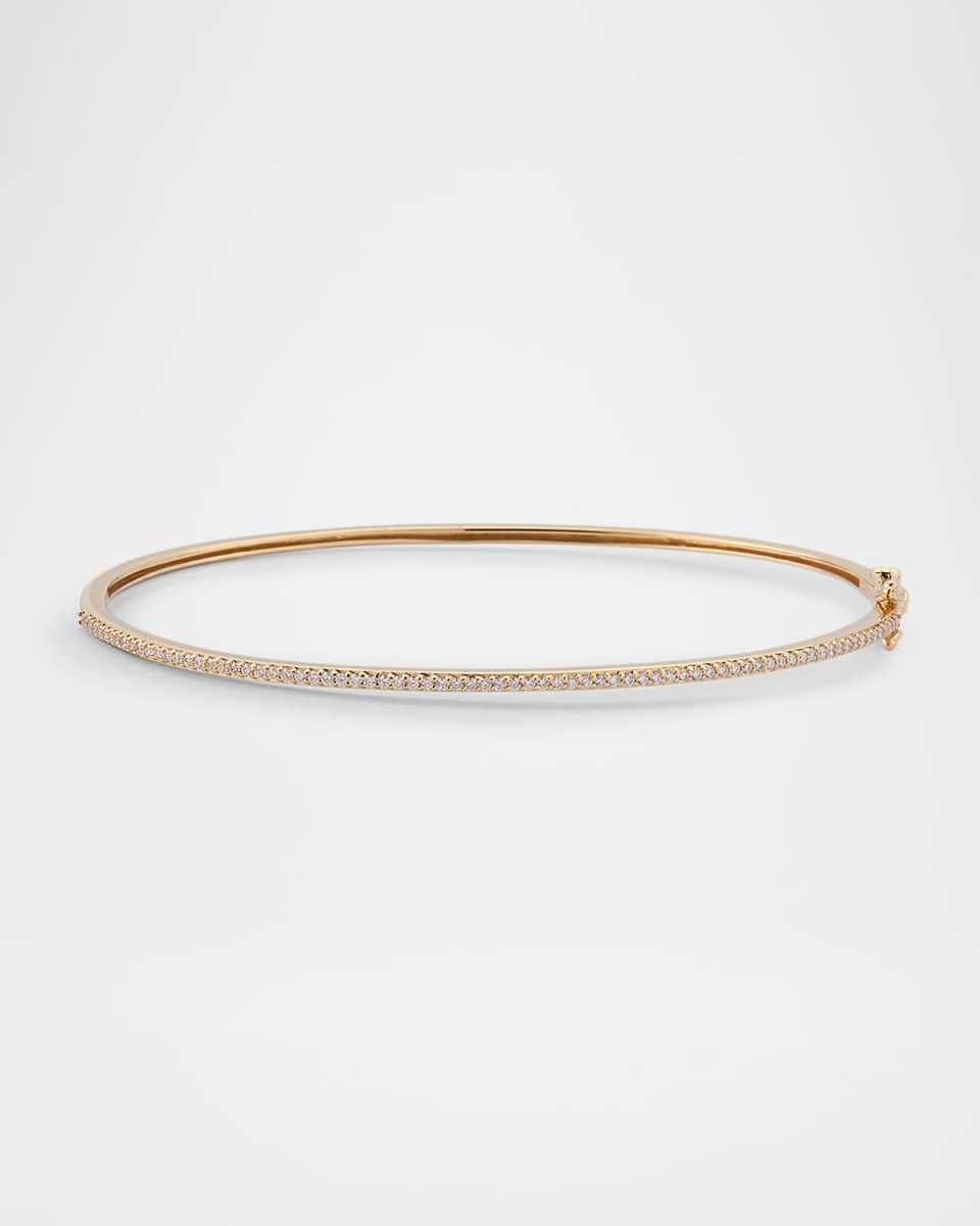 Thin Diamond Hinge Bangle, 7"L
